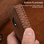 For Volvo Single Slit Style Car Cowhide Leather Key Protective Cover Key Case, For Volvo Single Slit Style
