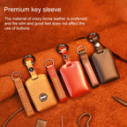 For Volvo Single Slit Style Car Cowhide Leather Key Protective Cover Key Case, For Volvo Single Slit Style