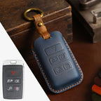 For Land Rover Car Cowhide Leather Key Protective Cover Key Case, For Land Rover For Land Rover Blue