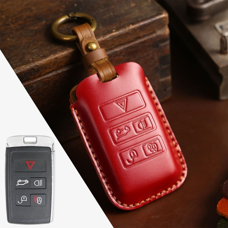 Car Cowhide Leather Key Protective Cover Key Case – Leather, For Land Rover For Land Rover Red