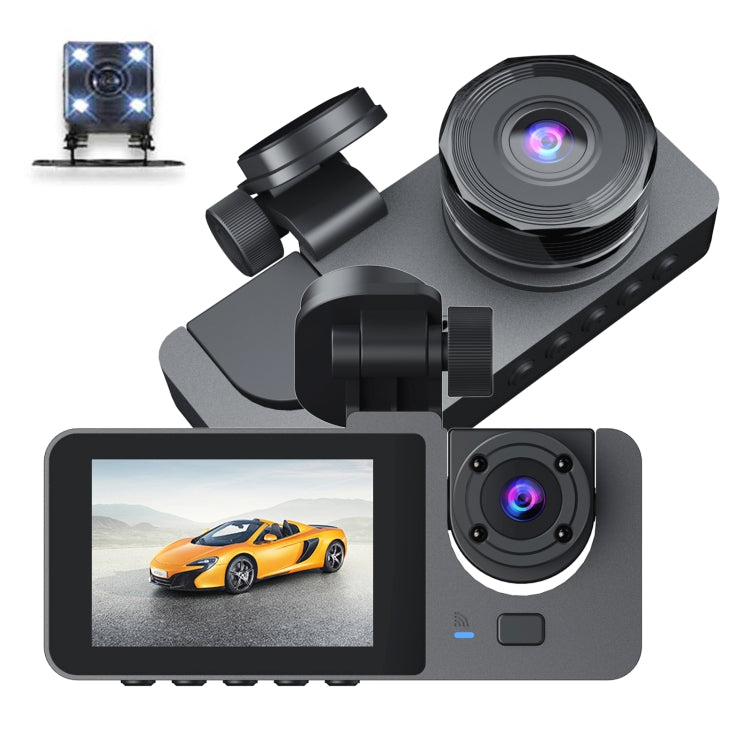A2 Triple Lens Car Dash Camera Driving Recorder, A2 (Black) A2 (Black) Black