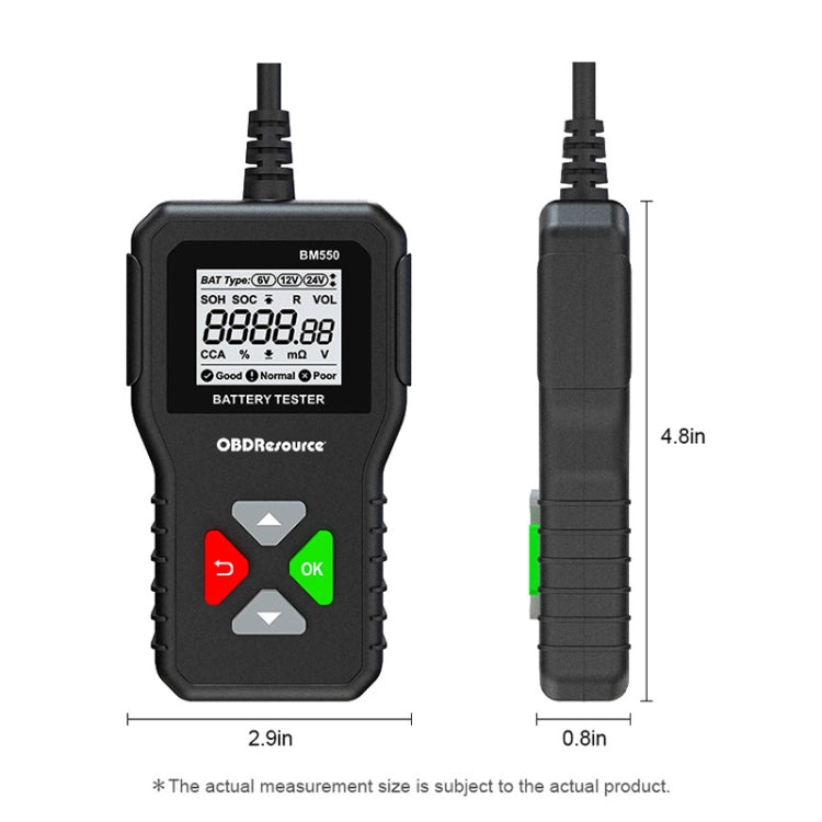 BM550 6V / 12V / 24V 3 in 1 Battery Tester Analyzer Battery Life Detector, BM550 – Durable Build, Easy to Use