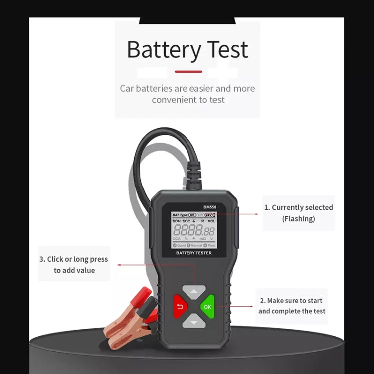 BM550 6V / 12V / 24V 3 in 1 Battery Tester Analyzer Battery Life Detector, BM550 – Durable Build, Easy to Use