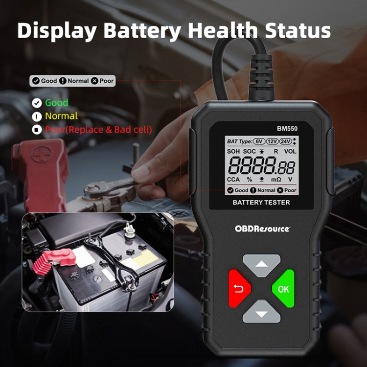 BM550 6V / 12V / 24V 3 in 1 Battery Tester Analyzer Battery Life Detector, BM550 – Durable Build, Easy to Use