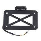 Motorcycle American Cruise Retro License Plate Holder with Light, License Plate Holder