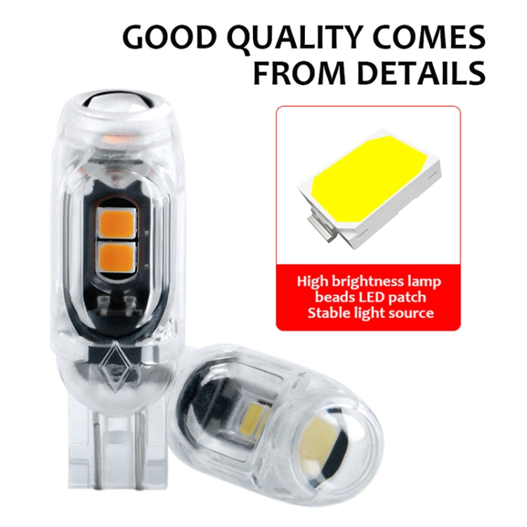 4pcs T10 DC12V / 0.84W / 0.07A / 150LM Car Clearance Light 5LEDs SMD-3030 Lamp Beads with lens