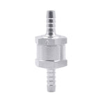 Car 6mm Aluminium Alloy Fuel Petrol One Way Non Return Check Valve, 6mm Silver 6mm Silver