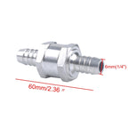 Car 6mm Aluminium Alloy Fuel Petrol One Way Non Return Check Valve, 6mm Silver