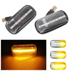 2pcs For Honda Civic 2001-2015 Car Dynamic LED Fender Side Light 34301-S5H-T02, For Honda Civic 2001-2015 (Transparent), For Honda Civic 2001-2015 (Transparent Black) For Honda Civic 2001-2015 (Transparent) Transparent