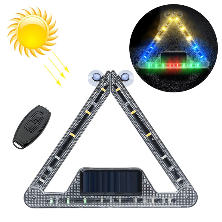 Car Triangular Light Warning Sign Solar Charging Strobe Emergency Ranger Light Colorful Light