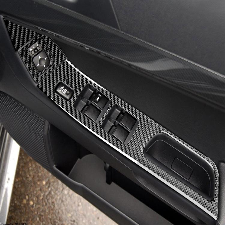 6 PCS Car Carbon Fiber Glass Lift Panel Decorative Sticker for Mitsubishi Lancer EVO 2008-2015, Right Drive, Glass Lift Panel, Right Drive