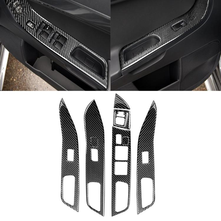 6 PCS Car Carbon Fiber Glass Lift Panel Decorative Sticker for Mitsubishi Lancer EVO 2008-2015, Right Drive, Glass Lift Panel, Right Drive Glass Lift Panel, Right Drive