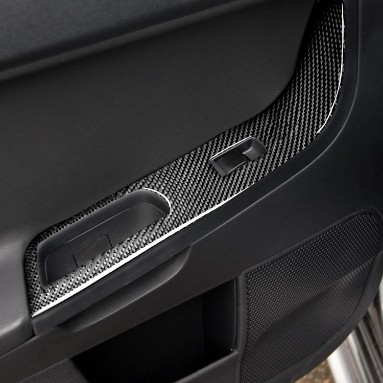 6 PCS Car Carbon Fiber Glass Lift Panel Decorative Sticker for Mitsubishi Lancer EVO 2008-2015, Left Drive, Glass Lift Panel, Left Drive