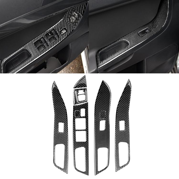 6 PCS Car Carbon Fiber Glass Lift Panel Decorative Sticker for Mitsubishi Lancer EVO 2008-2015, Left Drive, Glass Lift Panel, Left Drive Glass Lift Panel, Left Drive