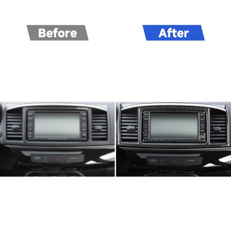 2 PCS Car Carbon Fiber Navigation System Display Decorative Sticker for Mitsubishi Lancer EVO 2008-2015, Left and Right Drive Universal, Navigation System Display – Durable Build, Easy to Use