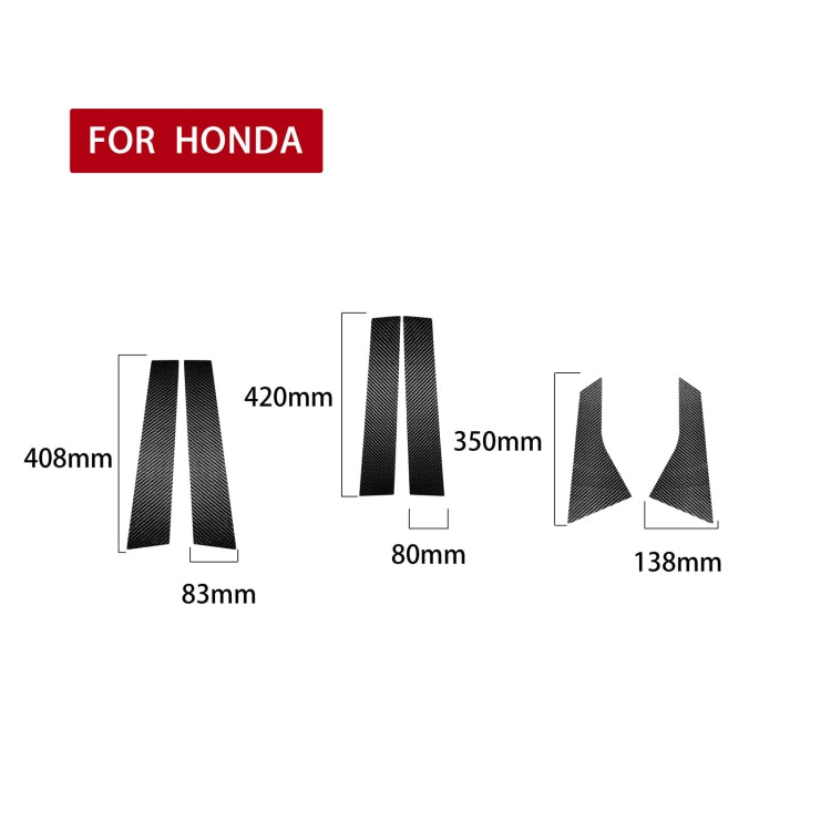 6 in 1 Car Carbon Fiber B-pillar Decorative Sticker for Honda 10th Generation Accord 2018-2021, Left and Right Drive Universal, B-pillar – Durable Build, Easy to Use