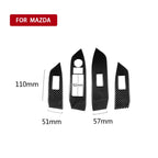 Car Carbon Fiber Window Buttons Panel Decorative Sticker for Mazda CX-5 2017-2018, Right Drive, Window Buttons Panel, Right Drive – Durable Build, Easy to Use