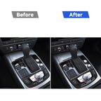Car Carbon Fiber Gear Shift Panel Decorative Sticker for Audi A6 S6 C7 A7 S7 4G8 2012-2018, Left and Right Drive Universal, Gear Shift – Durable Build, Easy to Use