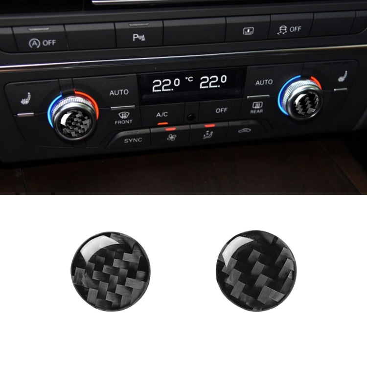 Car Carbon Fiber Air Conditioning Button Decorative Sticker for Audi A6 S6 C7 A7 S7 4G8 2012-2018, Left and Right Drive Universal, Air Conditioning Button Air Conditioning Button