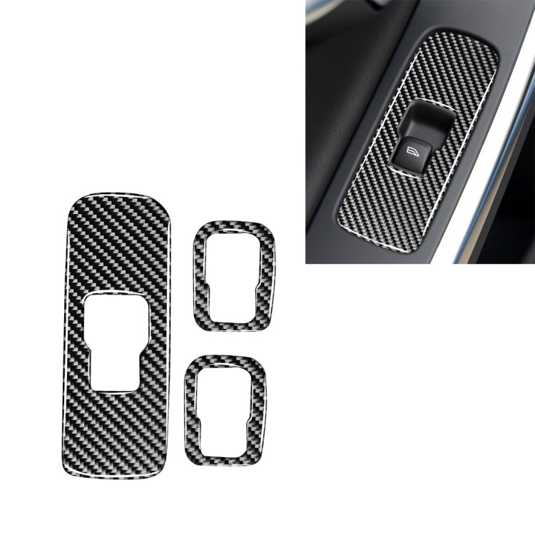 3 PCS Car Carbon Fiber Window Lifting Button Decorative Stickers for Volvo V60 2010-2017 / S60 2010-2018, Right Drive, Window Lifting Button, Right Drive Window Lifting Button, Right Drive