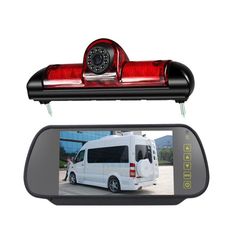 PZ460 Car Waterproof HD High Position Brake Light View Camera + 7 inch Rearview Monitor for Fiat / Citroen / Peugeot, PZ460 + 7 inch Rearview Monitor PZ460 + 7 inch Rearview Monitor