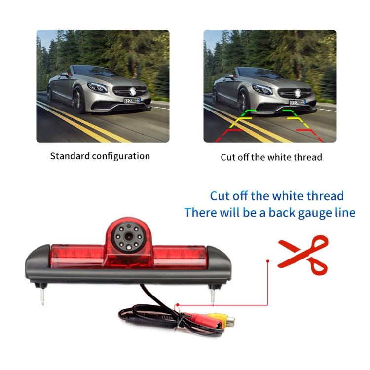PZ460 Car Waterproof HD High Position Brake Light View Camera + 7 inch Rearview Monitor for Fiat / Citroen / Peugeot, PZ460 + 7 inch Rearview Monitor