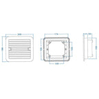 12V White Air Vent with Fan RV Trailer Caravan Mute Side Air Ventilation, A0672-01