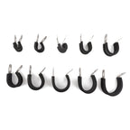 10 PCS Car Rubber Cushion Pipe Clamps Stainless Steel Clamps, Size: 11/8 inch (35mm), Size: 11/8 inch (35mm)