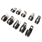 10 PCS Car Rubber Cushion Pipe Clamps Stainless Steel Clamps, Size: 13/8 inch (42mm), Size: 13/8 inch (42mm) Size: 13 8 inch (42mm)