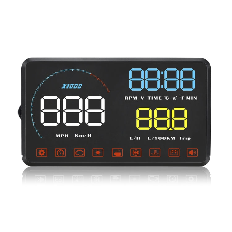 A9 5.5 inch Universal Car OBD2 HUD Vehicle-mounted Head Up Display, A9(Blue) A9(Blue) Blue