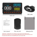 A9 5.5 inch Universal Car OBD2 HUD Vehicle-mounted Head Up Display, A9(Blue)