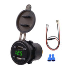 Universal Car Dual Port USB Charger Power Outlet Adapter 4.2A 5V IP66 with LED Digital Voltmeter + 60cm Cable, 4.2A Voltmeter + 60cm Cable(Green Light), 4.2A Voltmeter + 60cm Cable(Red Light) 4.2A Voltmeter + 60cm Cable(Green Light) Green Light