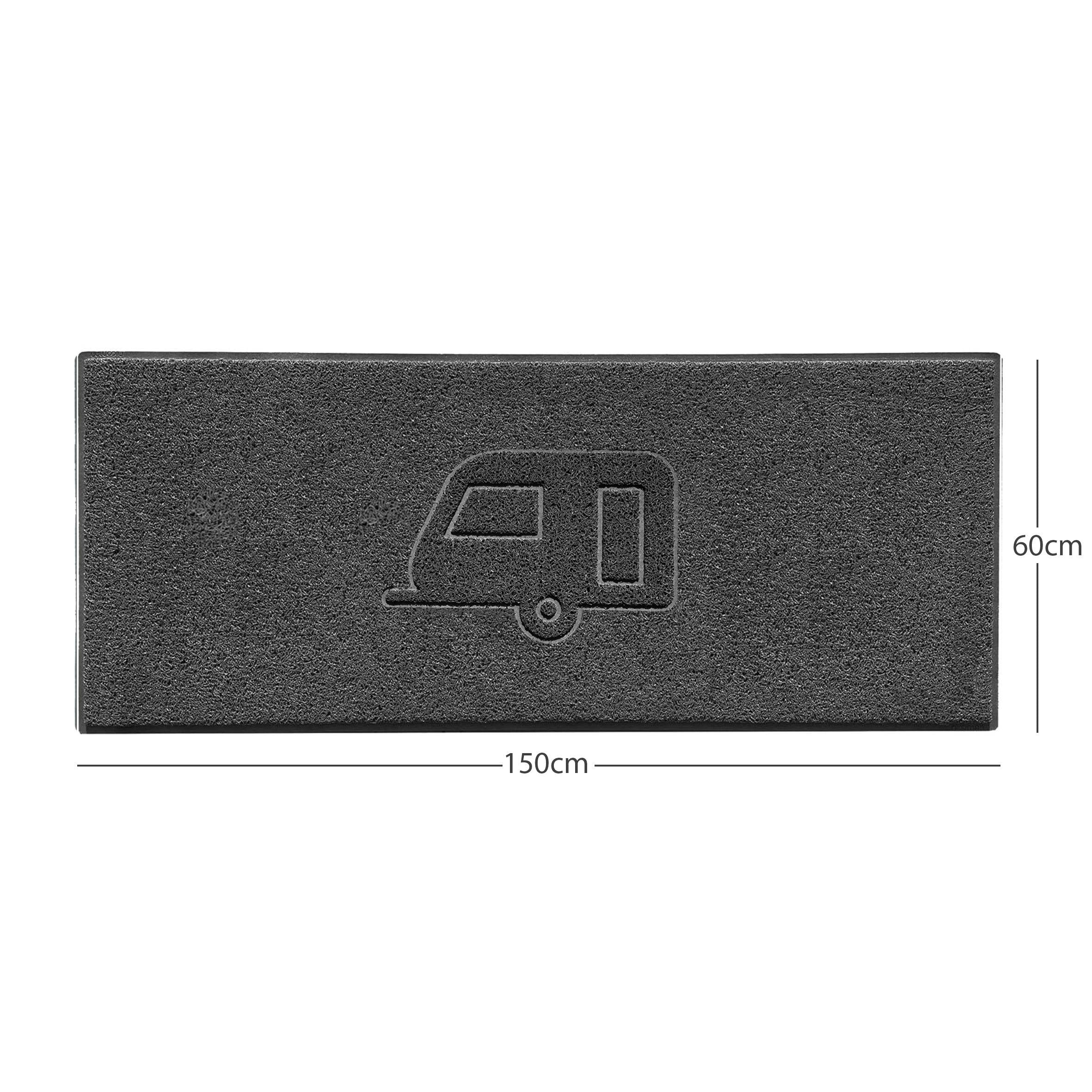 Caravan Embossed Spaghetti Doormat Dark Grey 150cm x 60cm