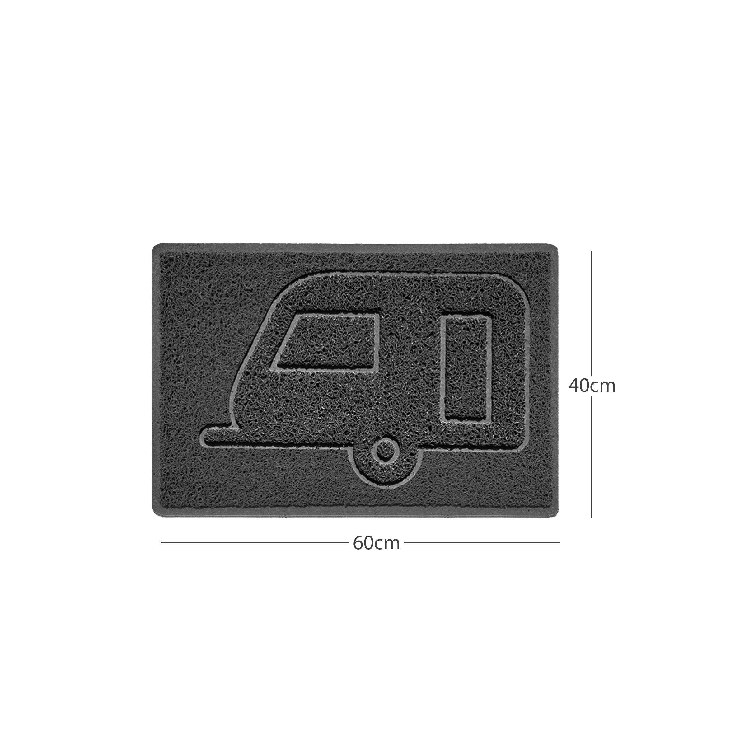 Caravan Embossed Spaghetti Doormat Dark Grey 60cm x 40cm