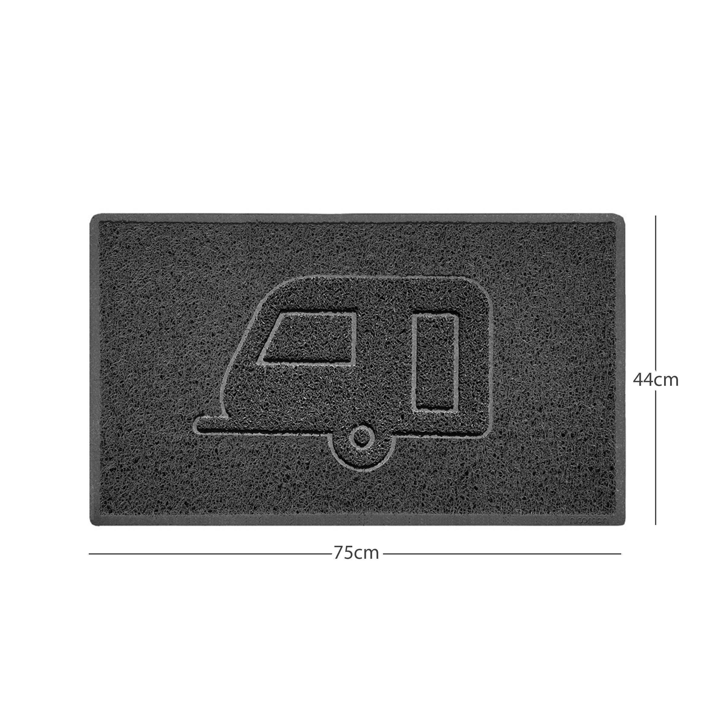 Caravan Embossed Spaghetti Doormat Dark Grey 75cm x 44cm