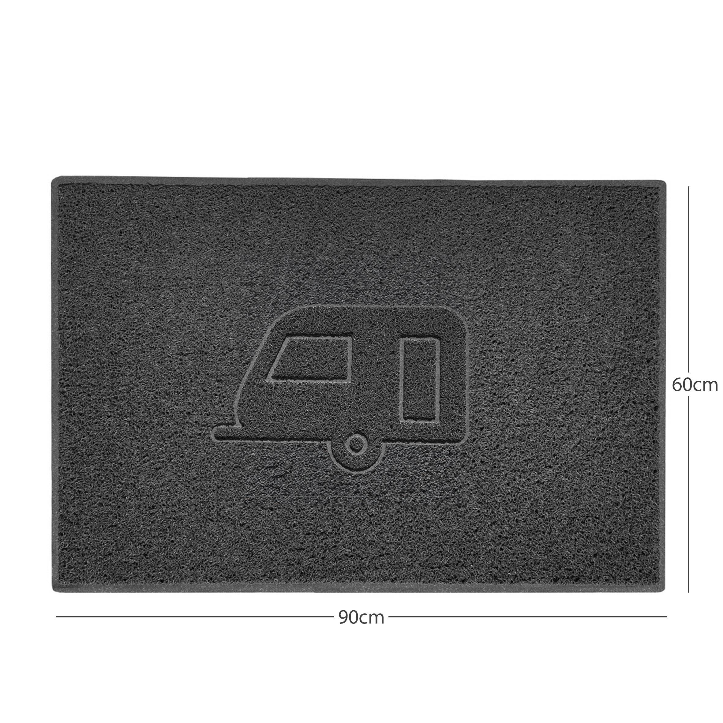 Caravan Embossed Spaghetti Doormat Dark Grey 90cm x 60cm