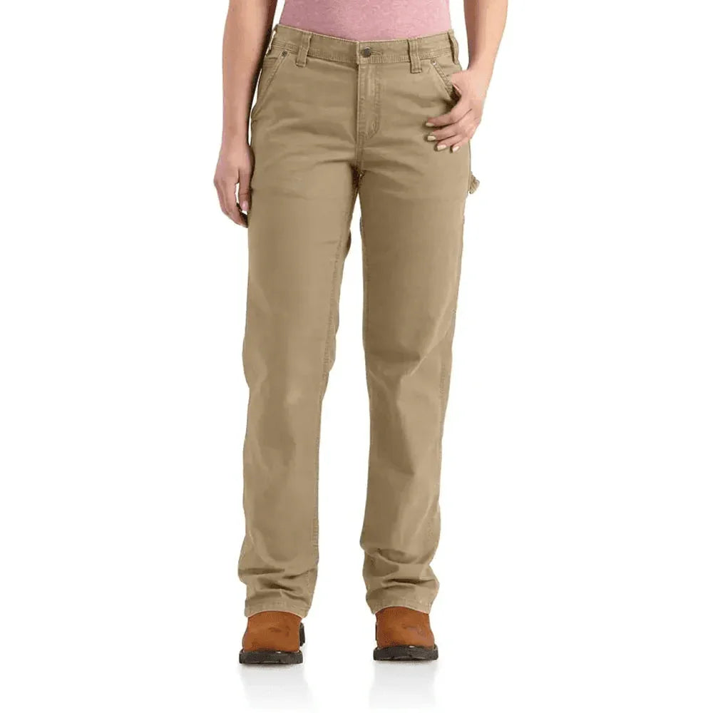Carhartt 102080 Womens Rugged Flex Loose Fit Canvas Work Trouser Pant DARK KHAKI