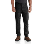 Carhartt 102821 Rugged Flex Straight Fit Canvas 5-Pocket Tapered Work Pant Trouser BLACK