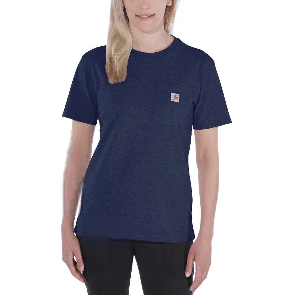 Carhartt 103067 Women's Loose Fit Heavyweight Short Sleeve K87 Pocket T-Shirt NAVY