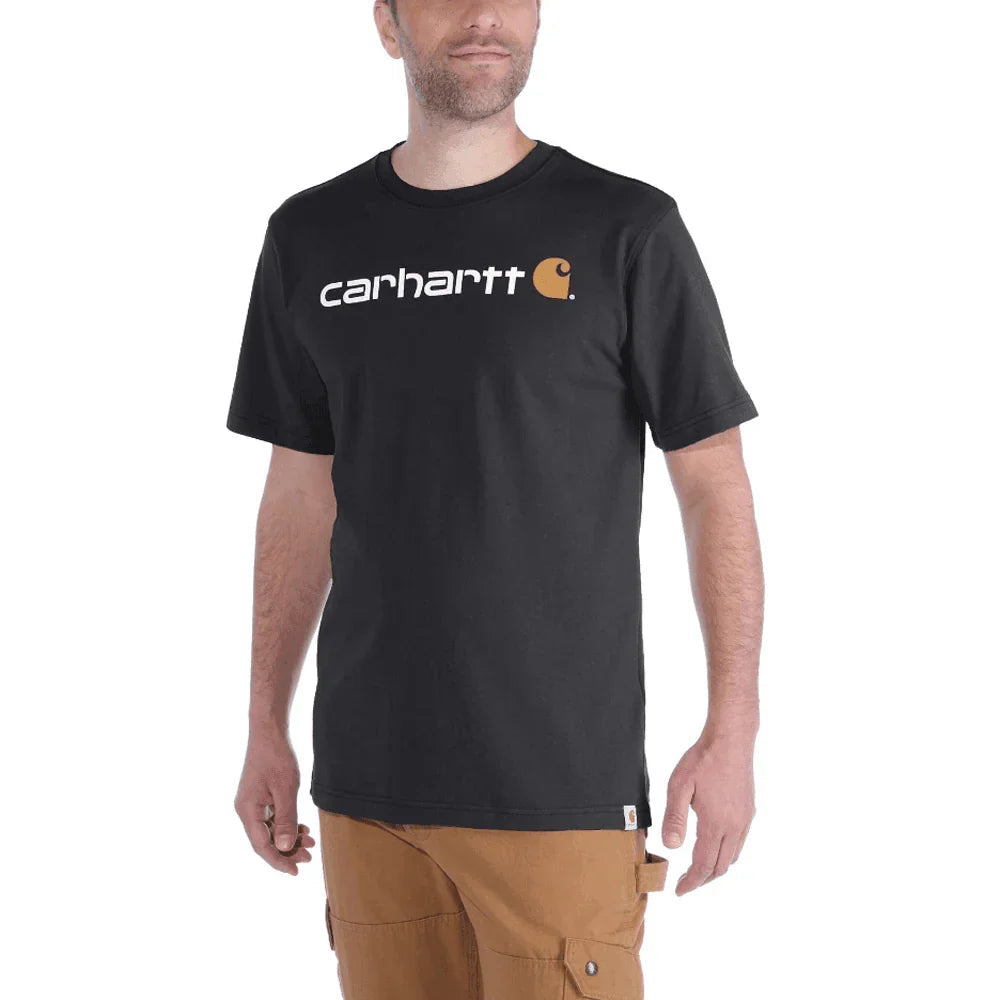 Carhartt 103361 Relaxed Fit Heavyweight Short Sleeve Logo Graphic T-Shirt BLACK
