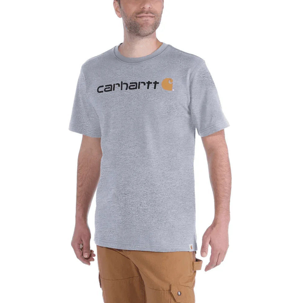 Carhartt 103361 Relaxed Fit Heavyweight Short Sleeve Logo Graphic T-Shirt HEATHER GREY