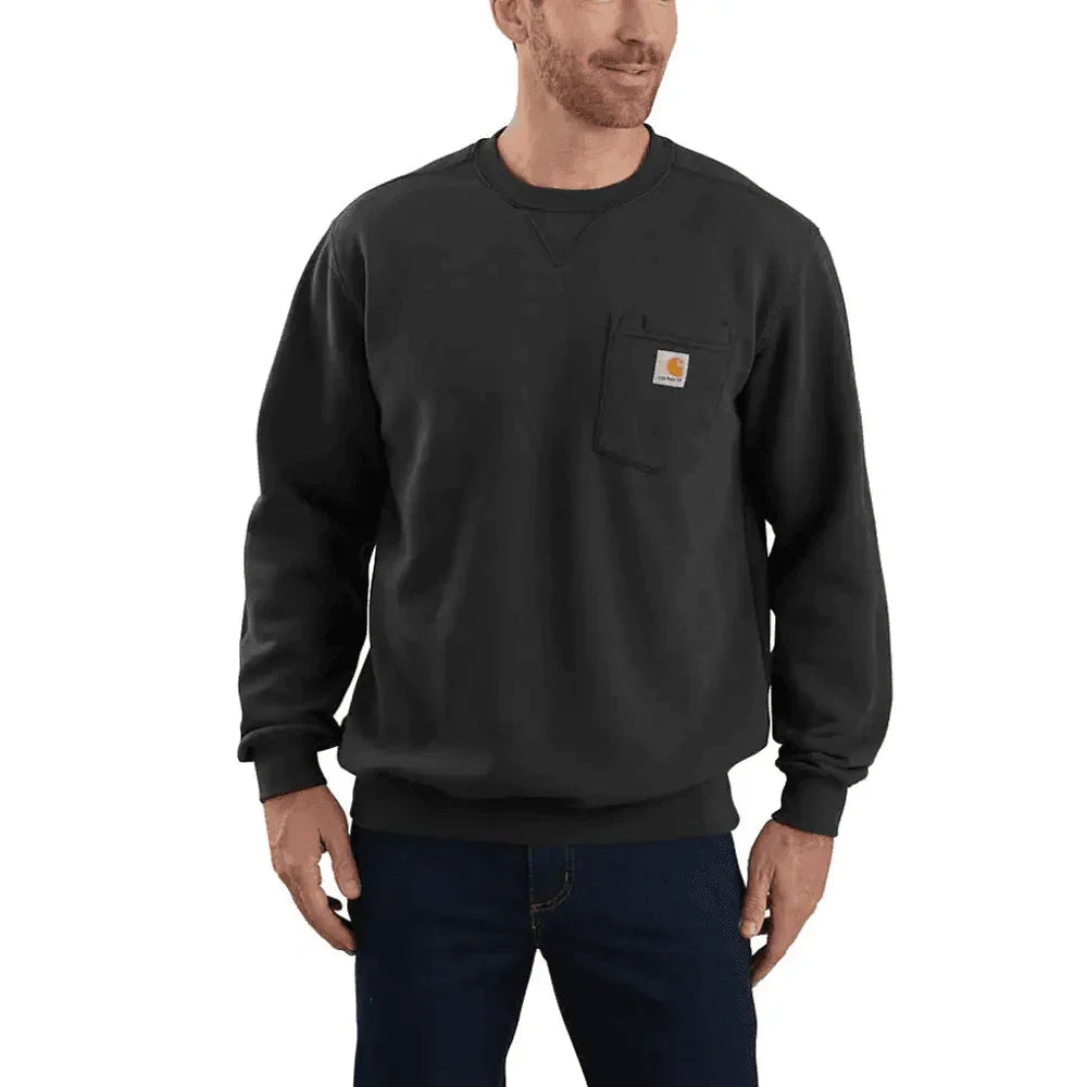 Carhartt 103852 Loose Fit Midweight Crew Neck POcket Sweatshirt BLACK