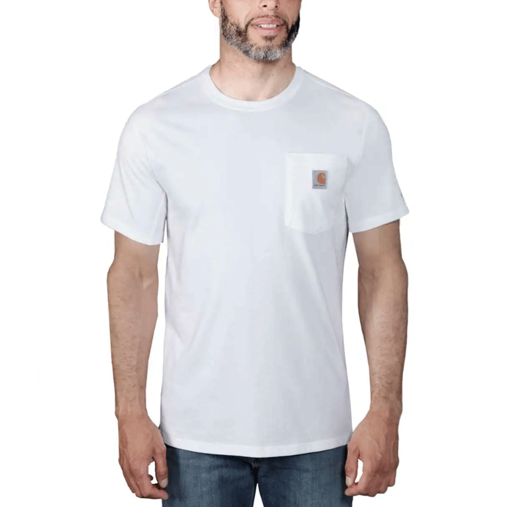 Carhartt 104616 Force Breathable Pocket Crew Neck T-Shirt WHITE
