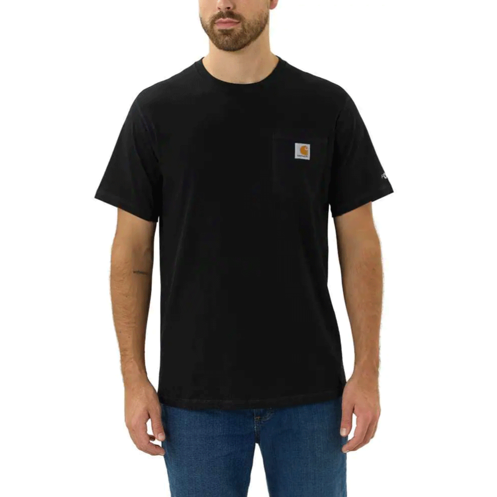 Carhartt 104616 Force Breathable Pocket Crew Neck T-Shirt BLACK