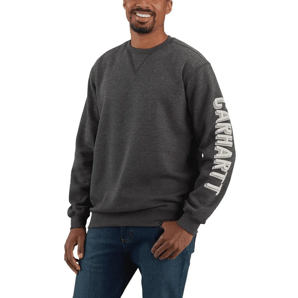 Carhartt 104904 Loose Fit Midweight Crewneck Sleeve Graphic Sweatshirt CARBON HEATHER