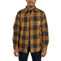 Carhartt 104911 Relaxed Fit Heavyweight Flannel Sherpa Lined Shirt Jac CARHARTT BROWN