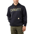Carhartt 105486 Loose Fit Mid-Weight Camo Logo Graphic Sweatshirt Hoodie Black