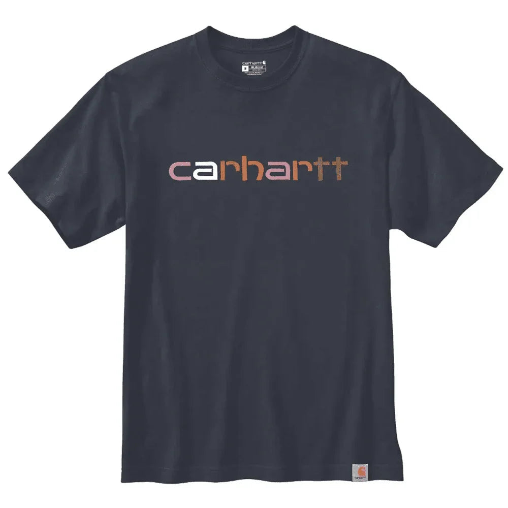 Carhartt 105797 Relaxed Fit Heavyweight Short Sleeve Log Graphic T-Shirt NAVY