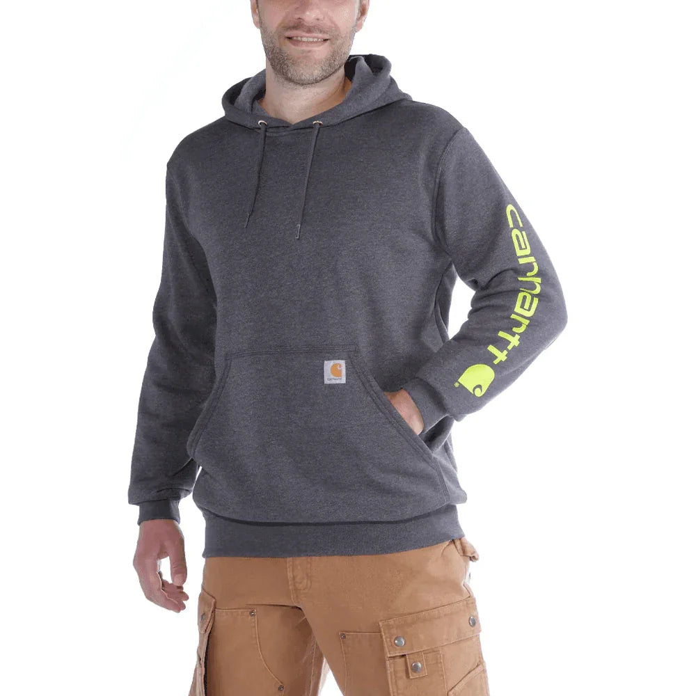 Carhartt K288 Loose Fit Midweight Logo Sleeve Graphic Hoodie CARBON HEATHER