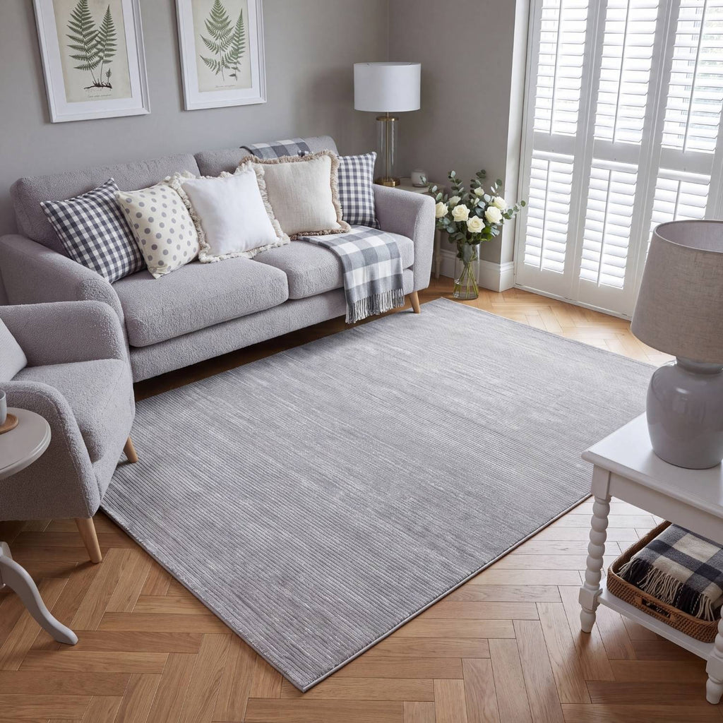 Carmel Grey-Cream Striped Rug
